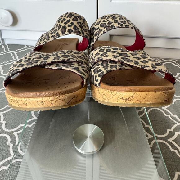 Skechers Women's Beverlee Wedge Sandals Women’s 9 Leopard Print Cork Y2K Retro - Picture 12 of 13